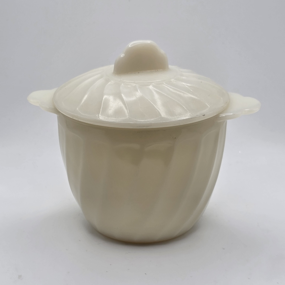 Vintage Azurite Fire-King Sugar Bowl Lid Cover Swirl